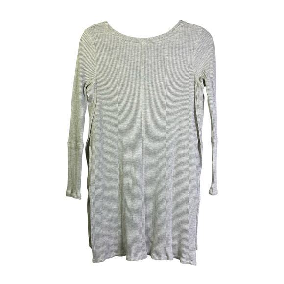 WE THE FREE PEOPLE Top Blouse Ribbed Thermal V-Neck Peplum Full Side Slits SM - Picture 2 of 14